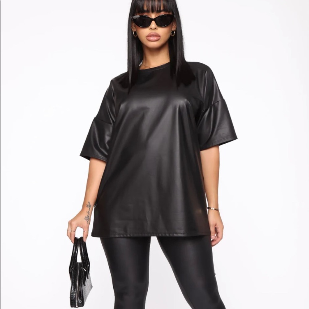 NWT Fashion Nova Chelsea Faux Leather Legging Set